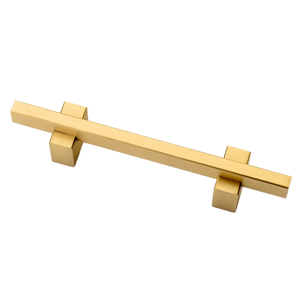 3" (76mm) Centers Solid Brass Two-Tone Pull in Brushed Brass