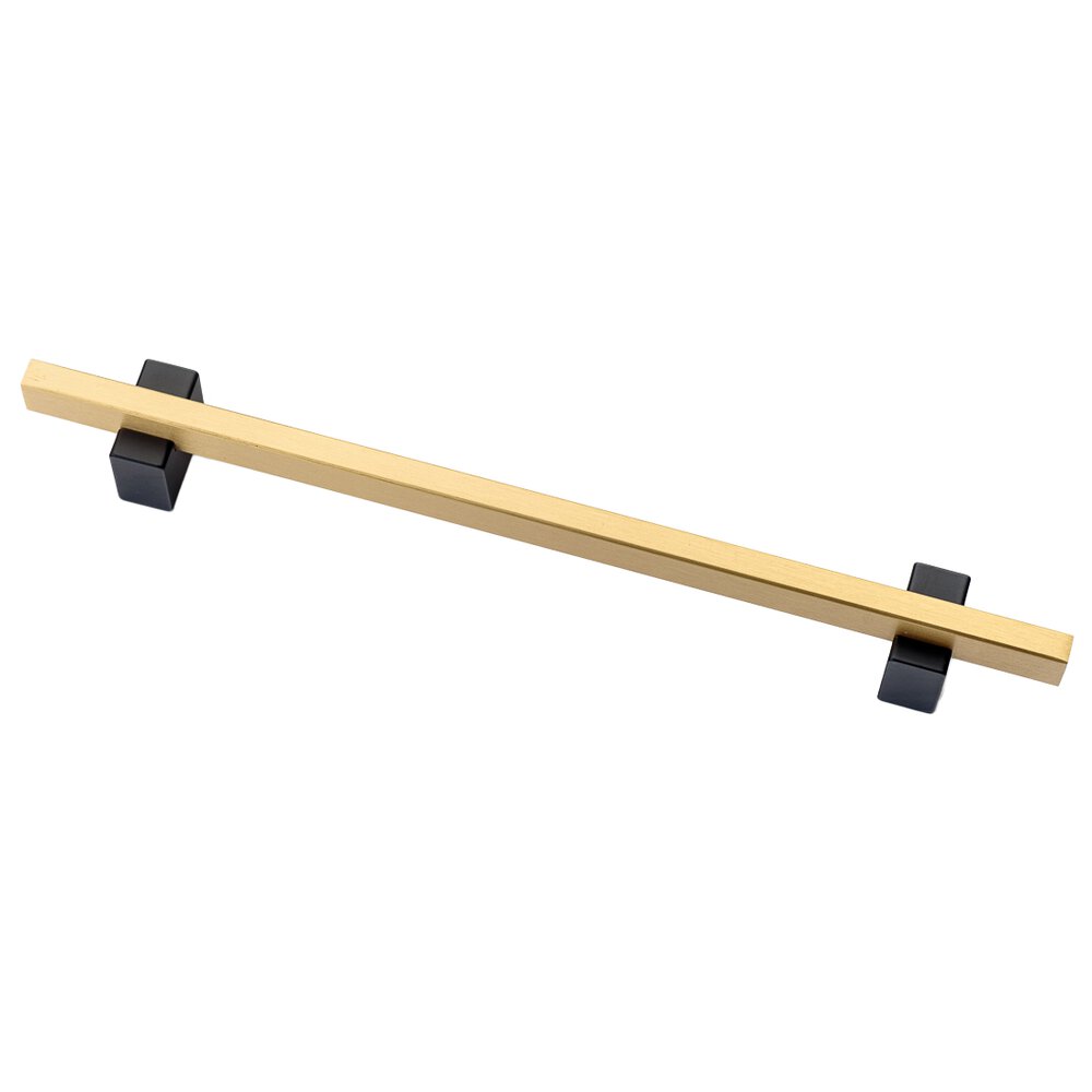 6" (152mm) Centers Solid Brass Two-Tone Pull in Brushed Brass and Matte Black