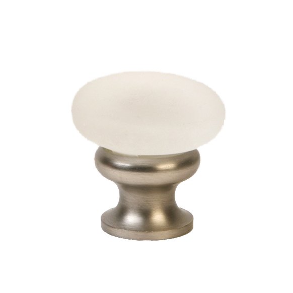 1 1/4" (32mm) Mushroom Glass Knob in Frosted Clear/Brushed Nickel