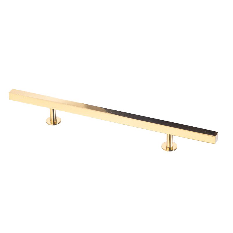 6" (152mm) 10.5" O/A Solid Brass Square Bar Pull in Polished Brass