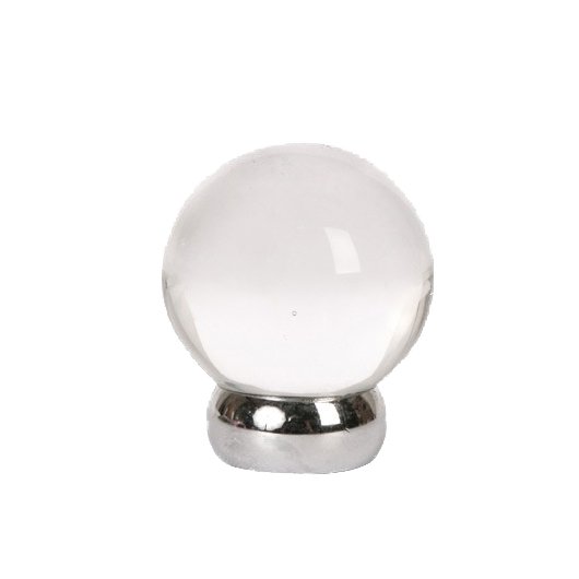 1 1/8" Knob in Transparent Clear/Polished Chrome
