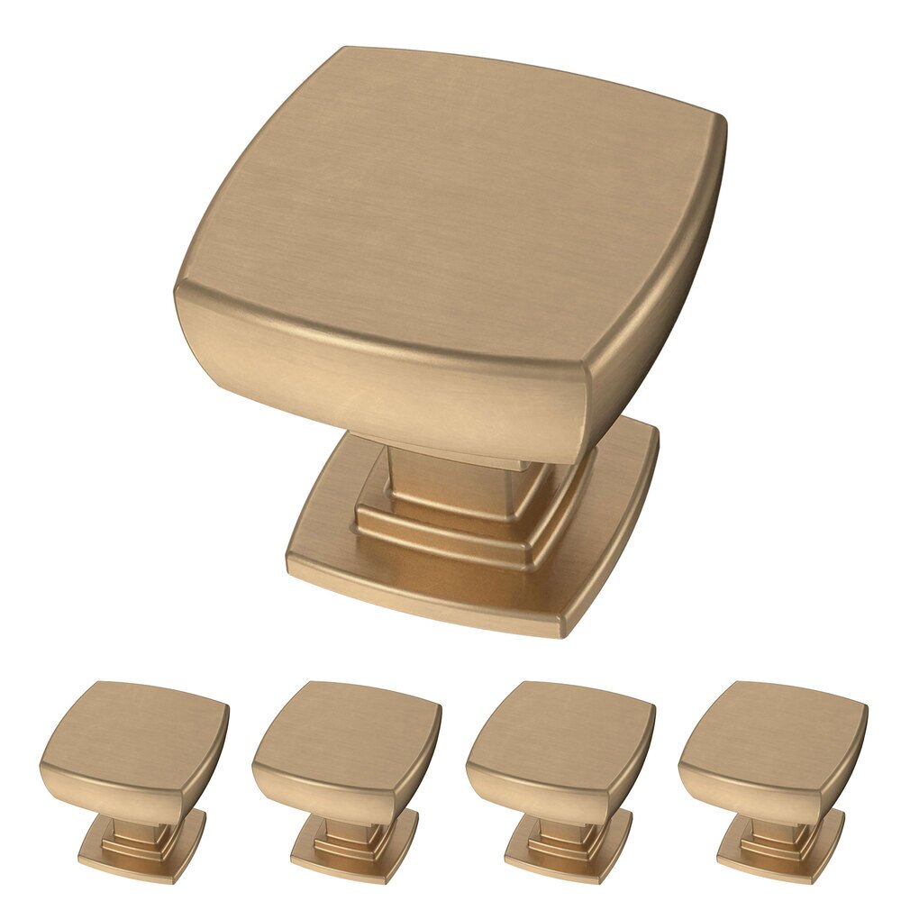 1-1/8" (29mm) Parow Knob (5 Pack) in Champagne Bronze Antimicrobial