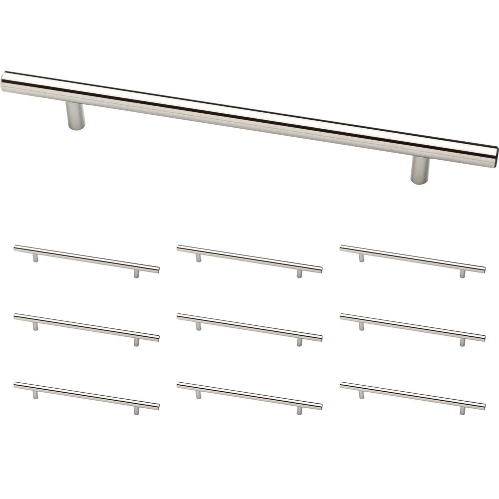 (10 Pack) 7 1/2" (190mm) Centers Steel Bar Pull in Stainless Steel