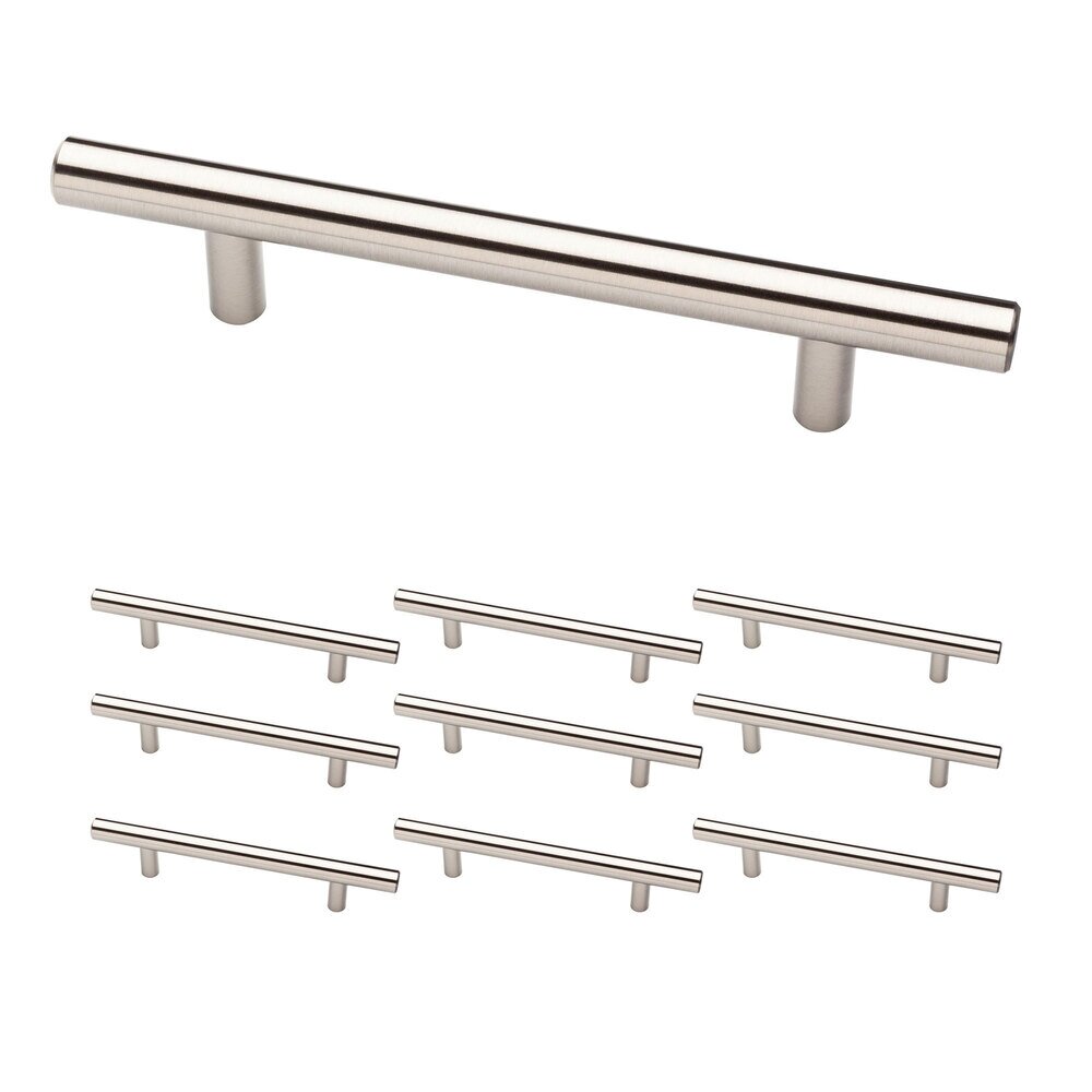 (10 Pack) 5 1/16" (128mm) Centers Steel Bar Pull in Stainless Steel