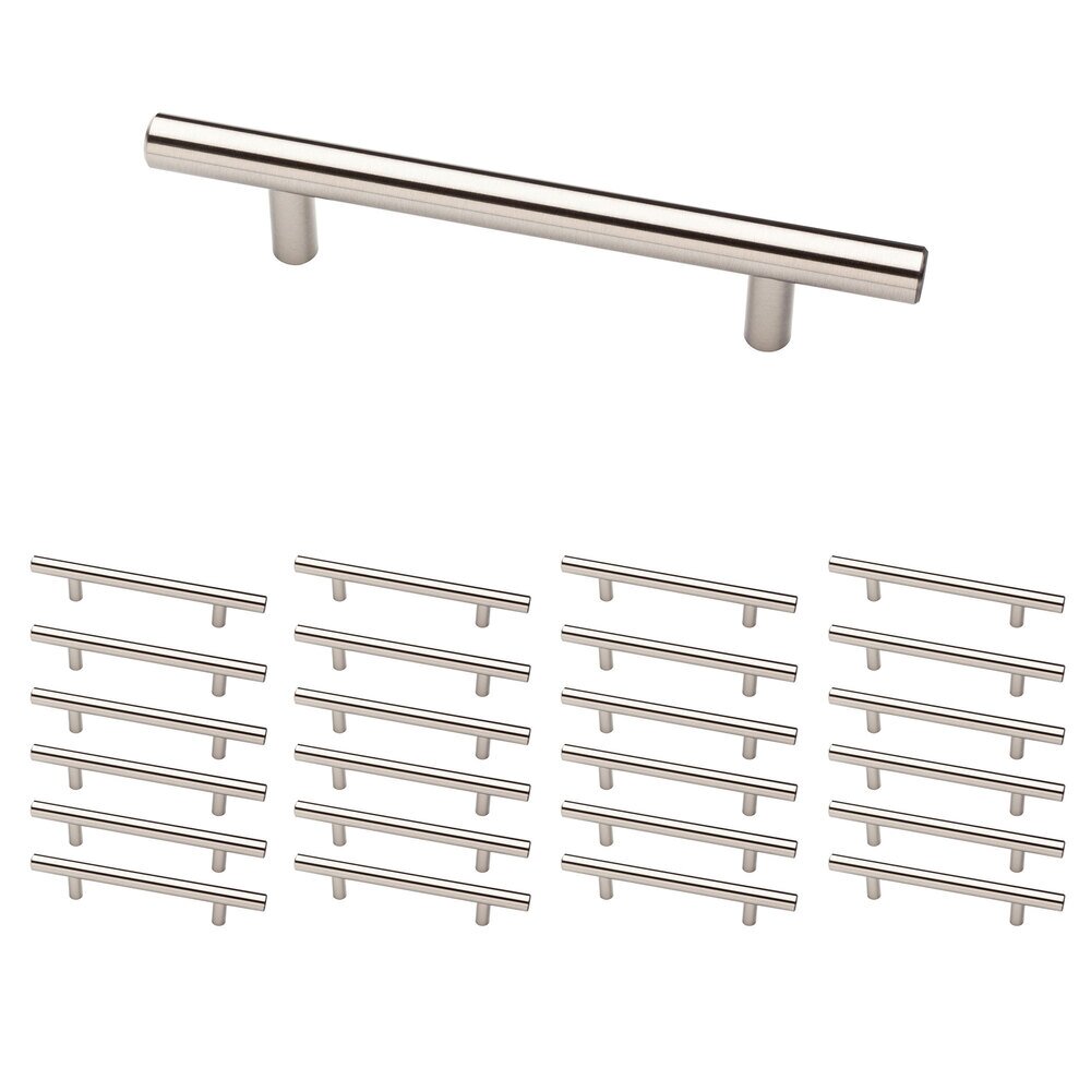 (25 Pack) 5 1/16" (128mm) Centers Steel Bar Pull in Stainless Steel