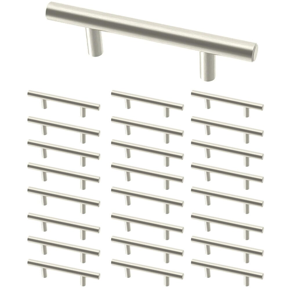 (25 Pack) 3" Carbon Steel Bar Pull in Stainless Steel