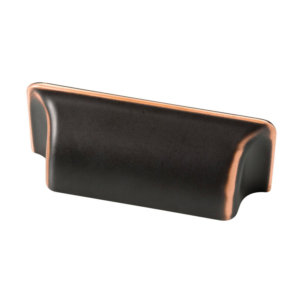 3" Rectangular Bin Pull in Bronze With Copper Highlights