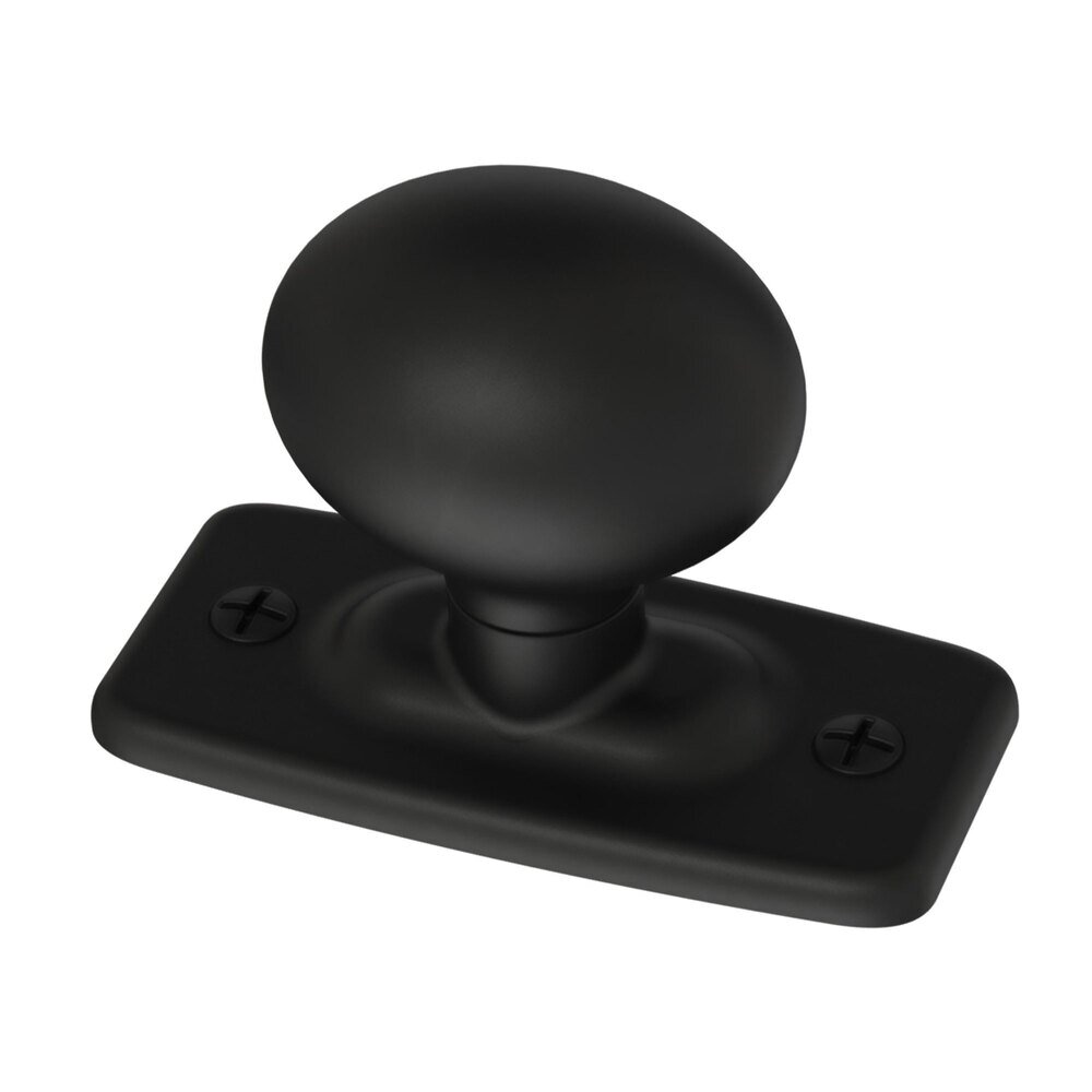 1-1/4" (32mm) Knob with Backplate in Matte Black