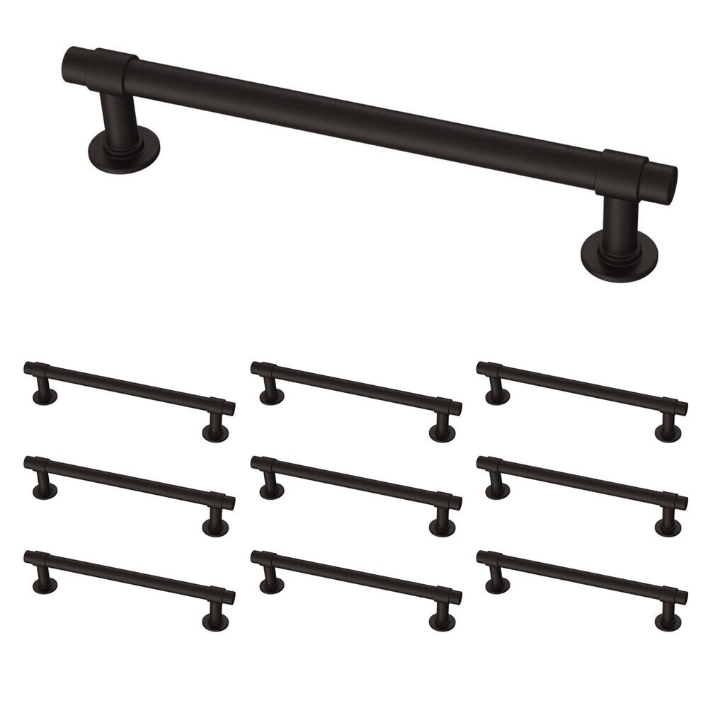 (10 Pack) 5 1/16" (128mm) Centers Straight Bar Pull in Matte Black