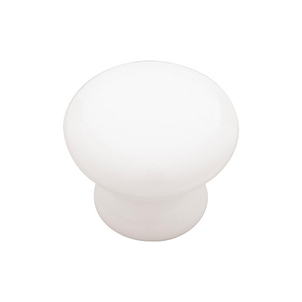 1-1/4" Ceramic Round Knob in White