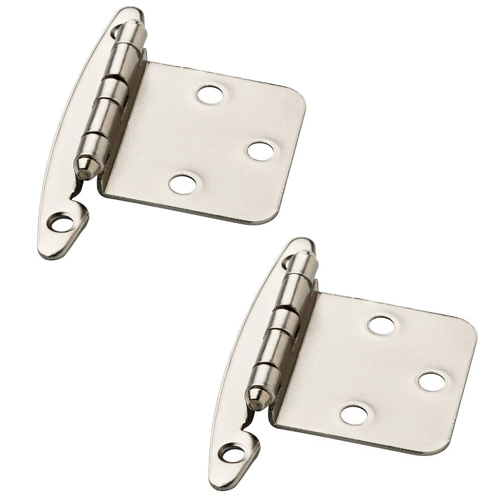 Overlay Hinge without Spring, 2 per pkg in Satin Nickel