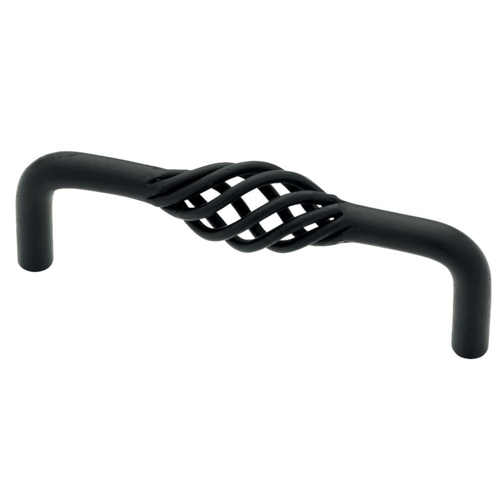 3 3/4" Centers Birdcage Wire Pull Flat Black