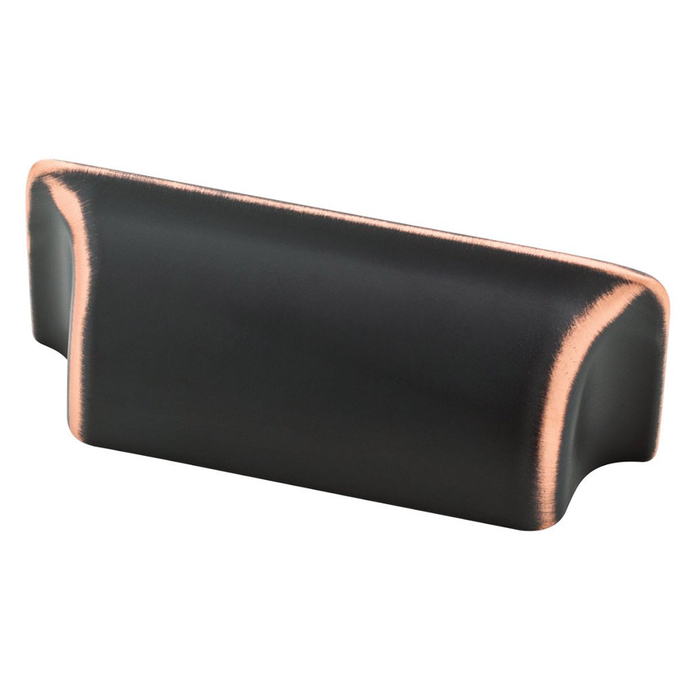 3" Centers Rectangular Bin Pull in Bronze With Copper Highlights