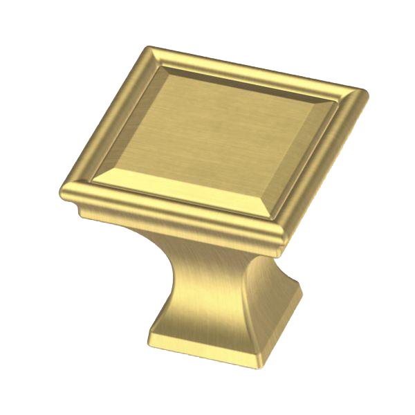 1 1/4" Square Vista Knob in Bayview Brass