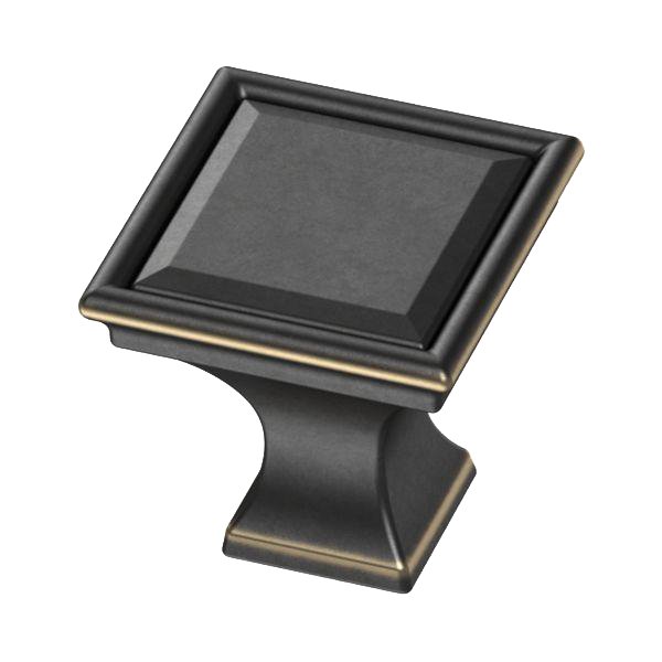1 1/4" Square Vista Knob in Bronze With Gold Highlights