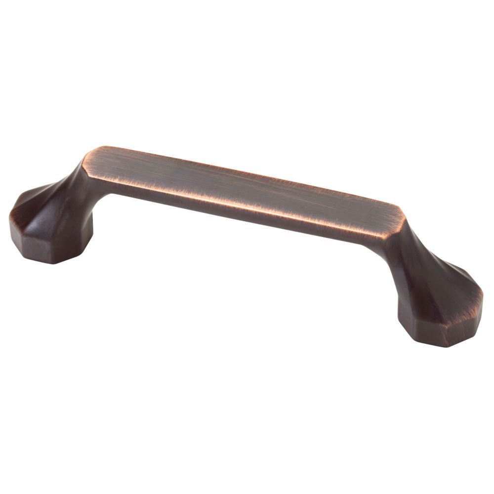 3" & 3 3/4" Centers Dual Mount Octo Handle in Bronze with Copper Highlights