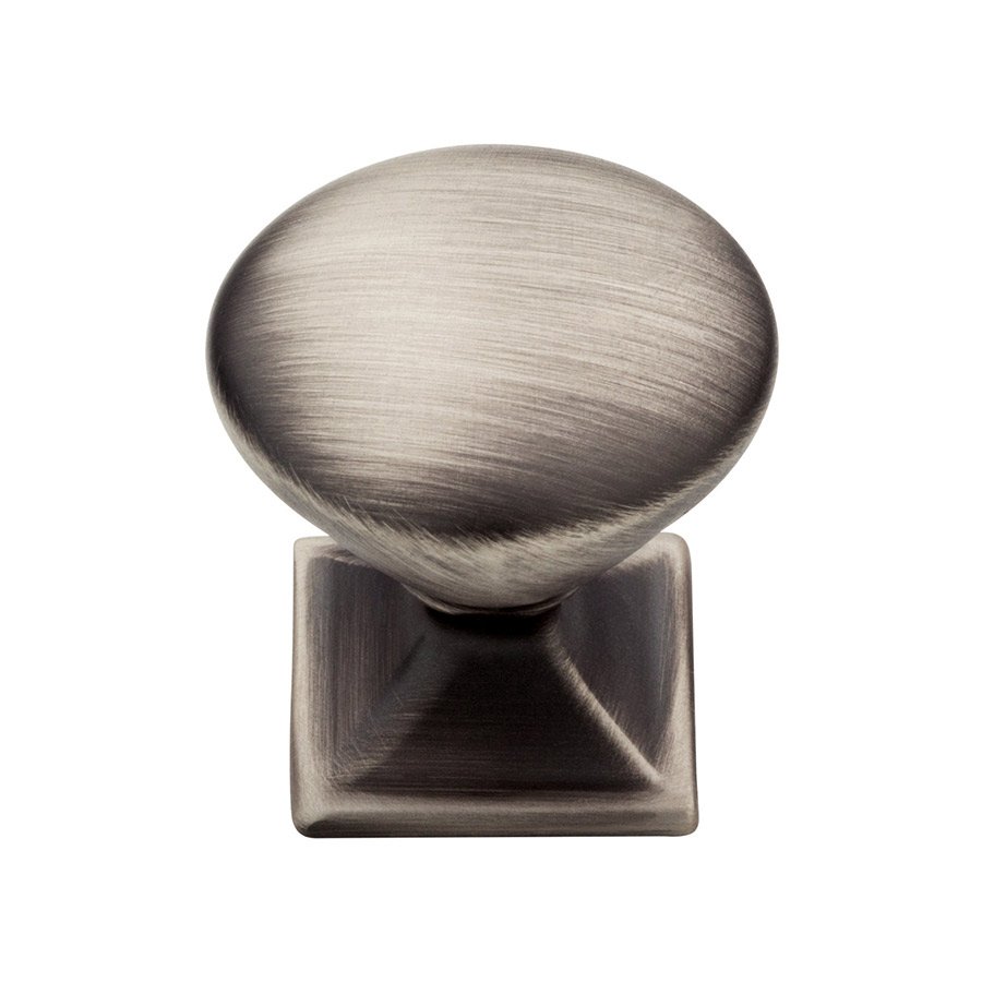 1 1/4" Round Knob with Square Base  in Heirloom Silver