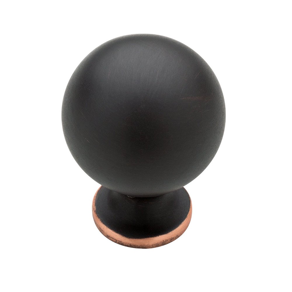 1 1/8" Diameter Antique Knob in Bronze With Copper Highlights