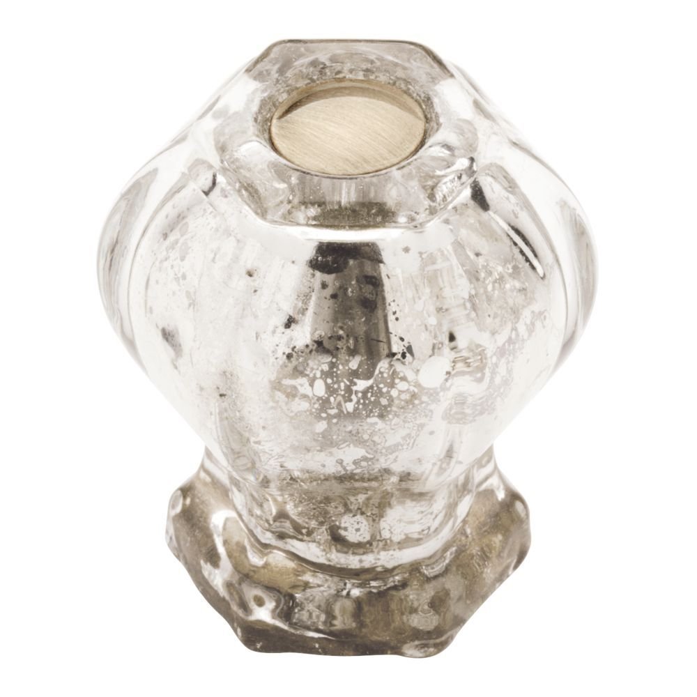 1 3/16" Victorian Knob in Satin Nickel and Mercury Glass