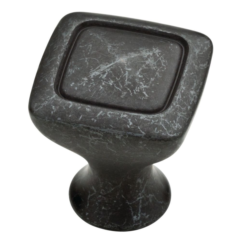 1 1/8" Rustic Square Knob in Wrought Iron