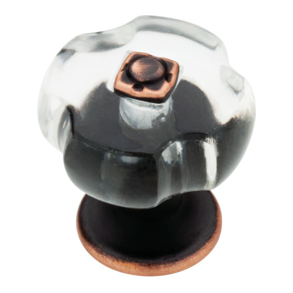 1 1/4" Mateus Knob in Venetian Bronze and Clear