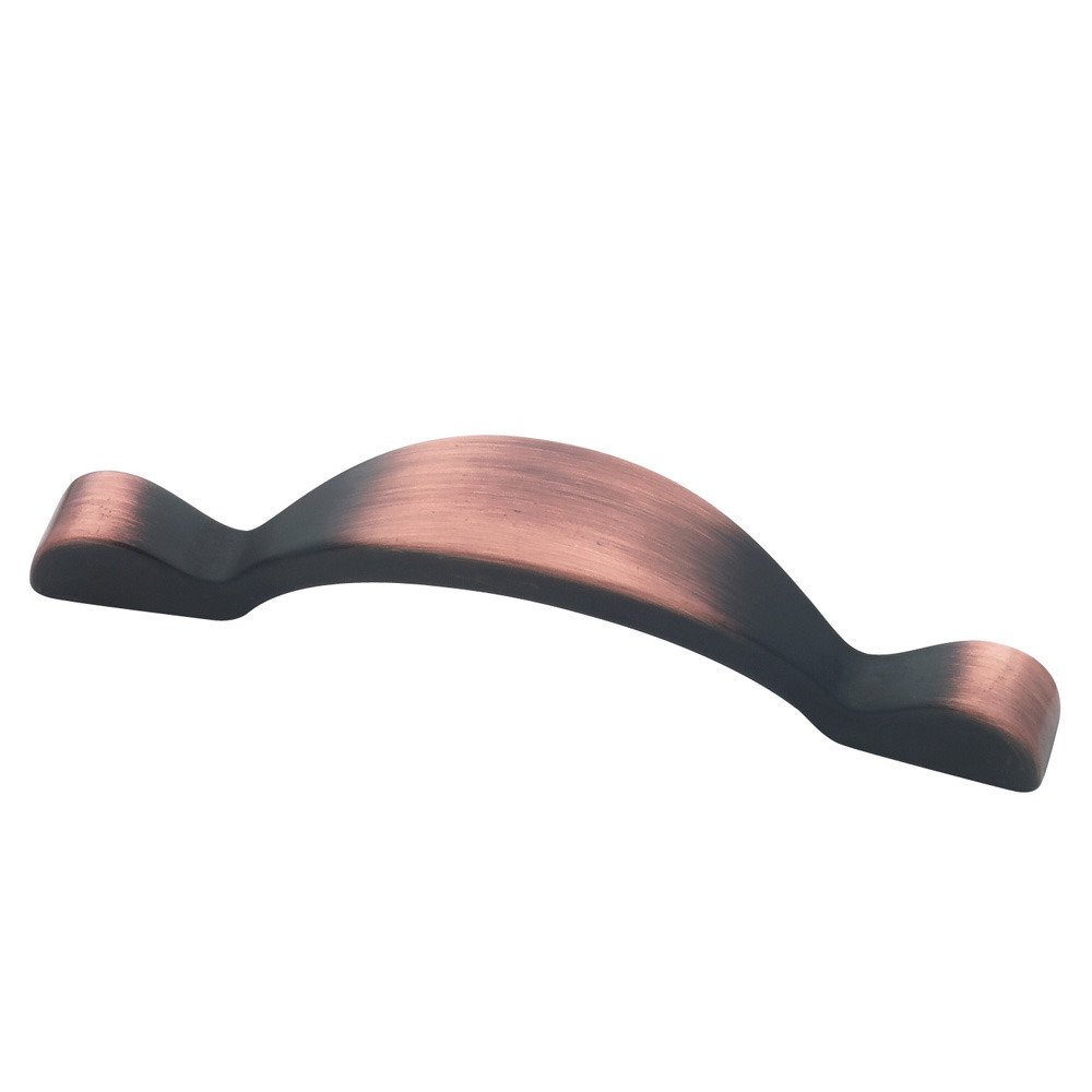 96mm Arched Pull with Decorative Feet in Satin Bronzed Copper