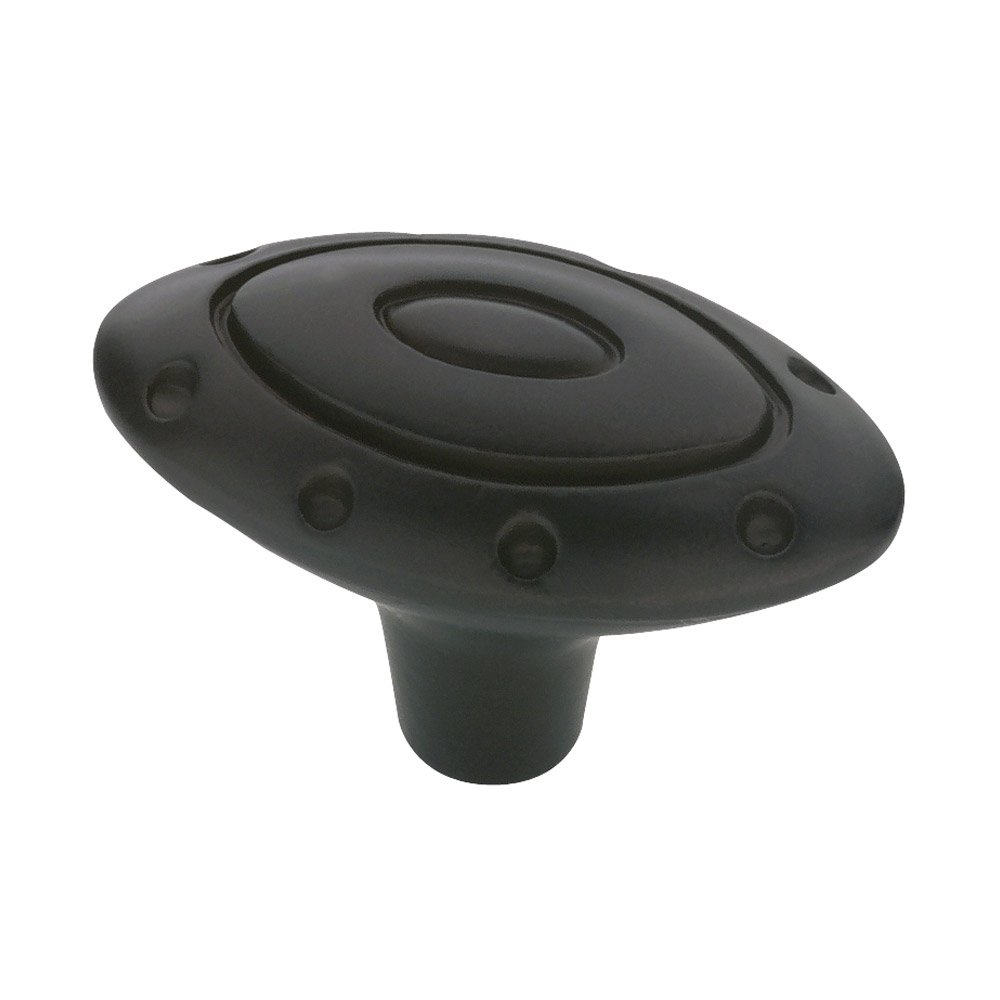Ring and Dot Oval Knob in Oil Rubbed Bronze
