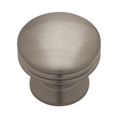 1-1/8 Wide Base knob in Brushed Nickel Plate