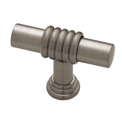 1-5/8 Brass Ringed Bar Knob in Brushed Nickel Plate