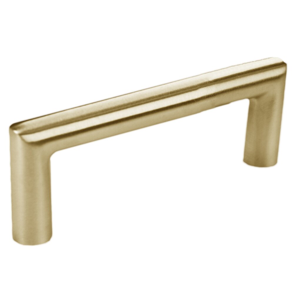 4" (100mm) Centers Square Tube Pull in Satin Brass PVD