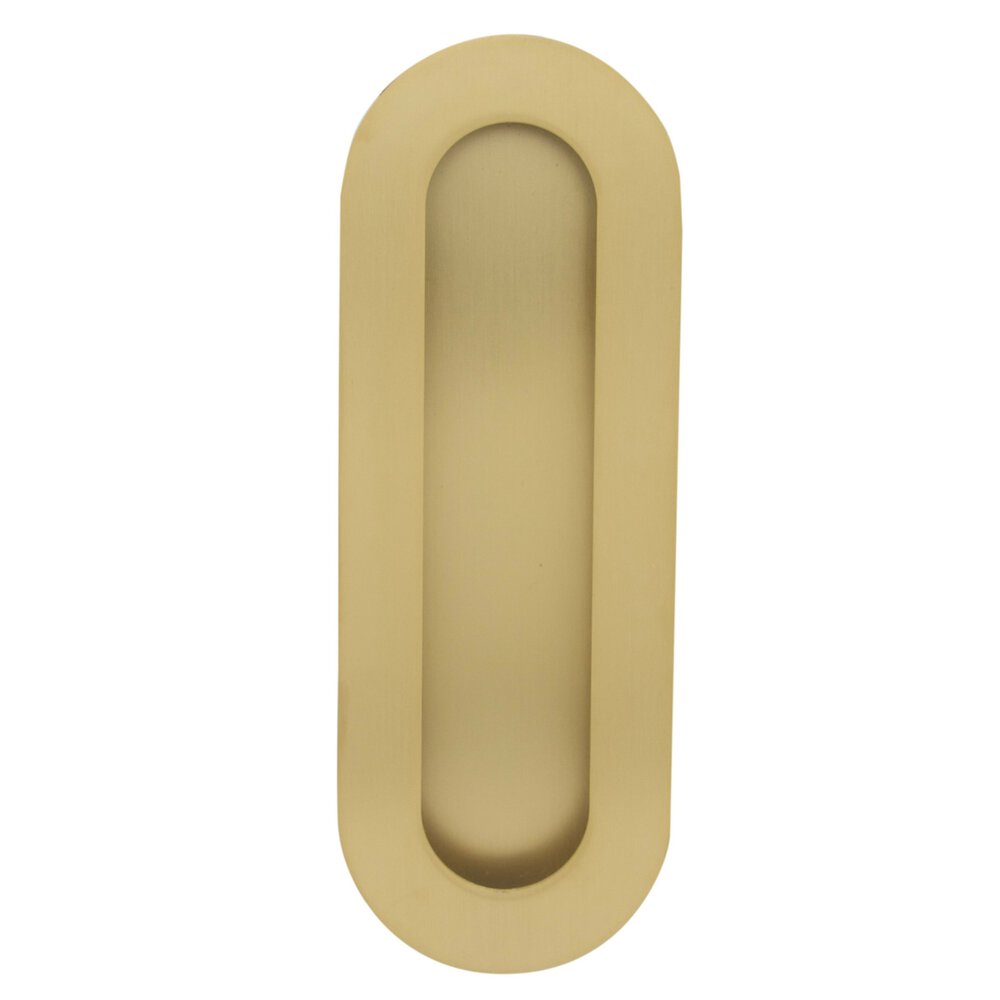 5 7/8" Oval Recessed Pull in Satin Brass