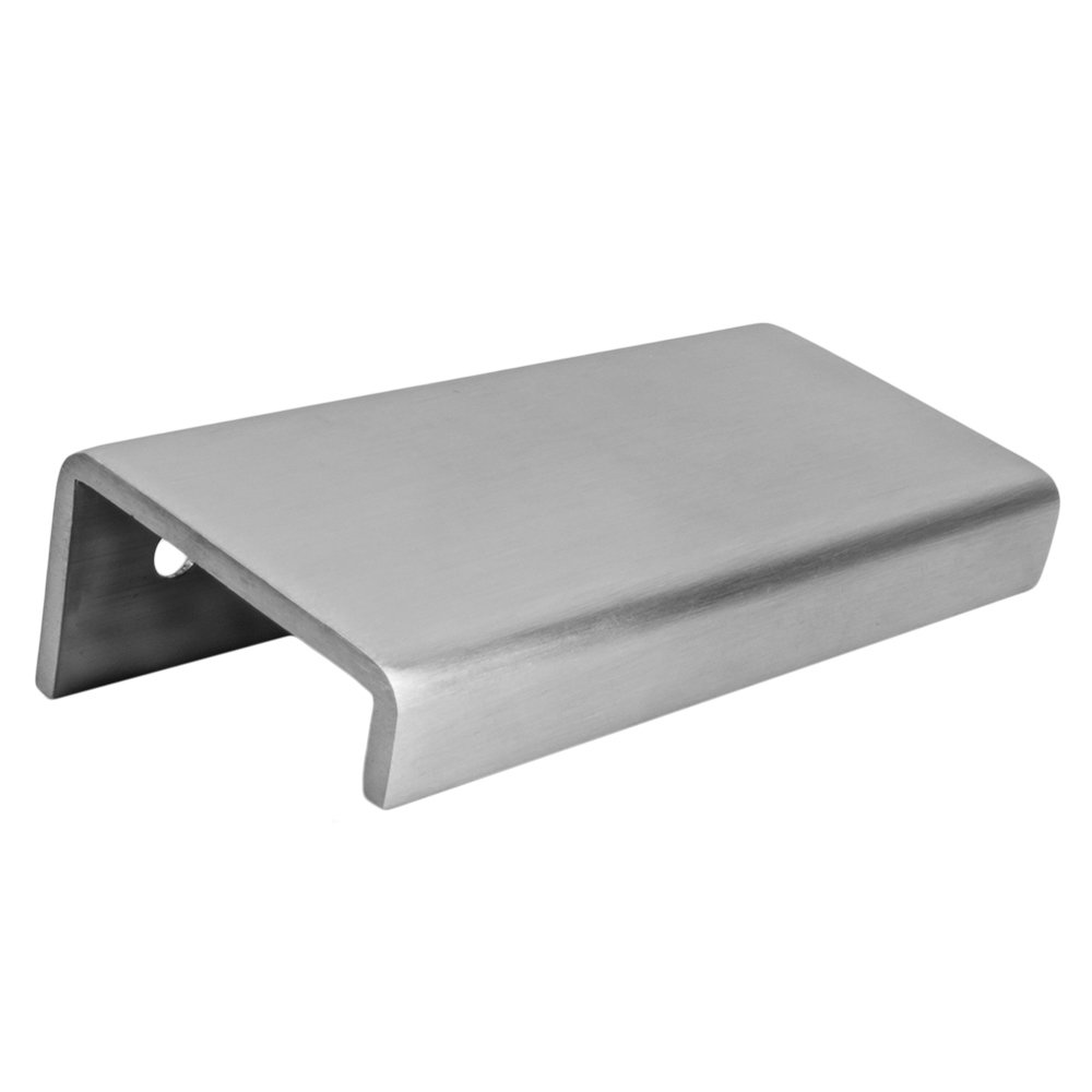 5/8" Drop Down Back Mounted Edge Pull in Satin Stainless Steel