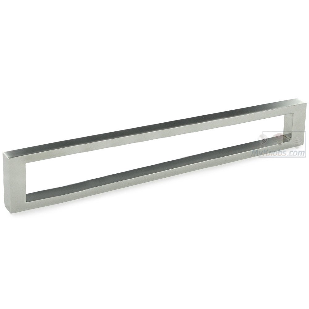 8 3/8" Centers Open Rectangle Pull in Polished Stainless Steel