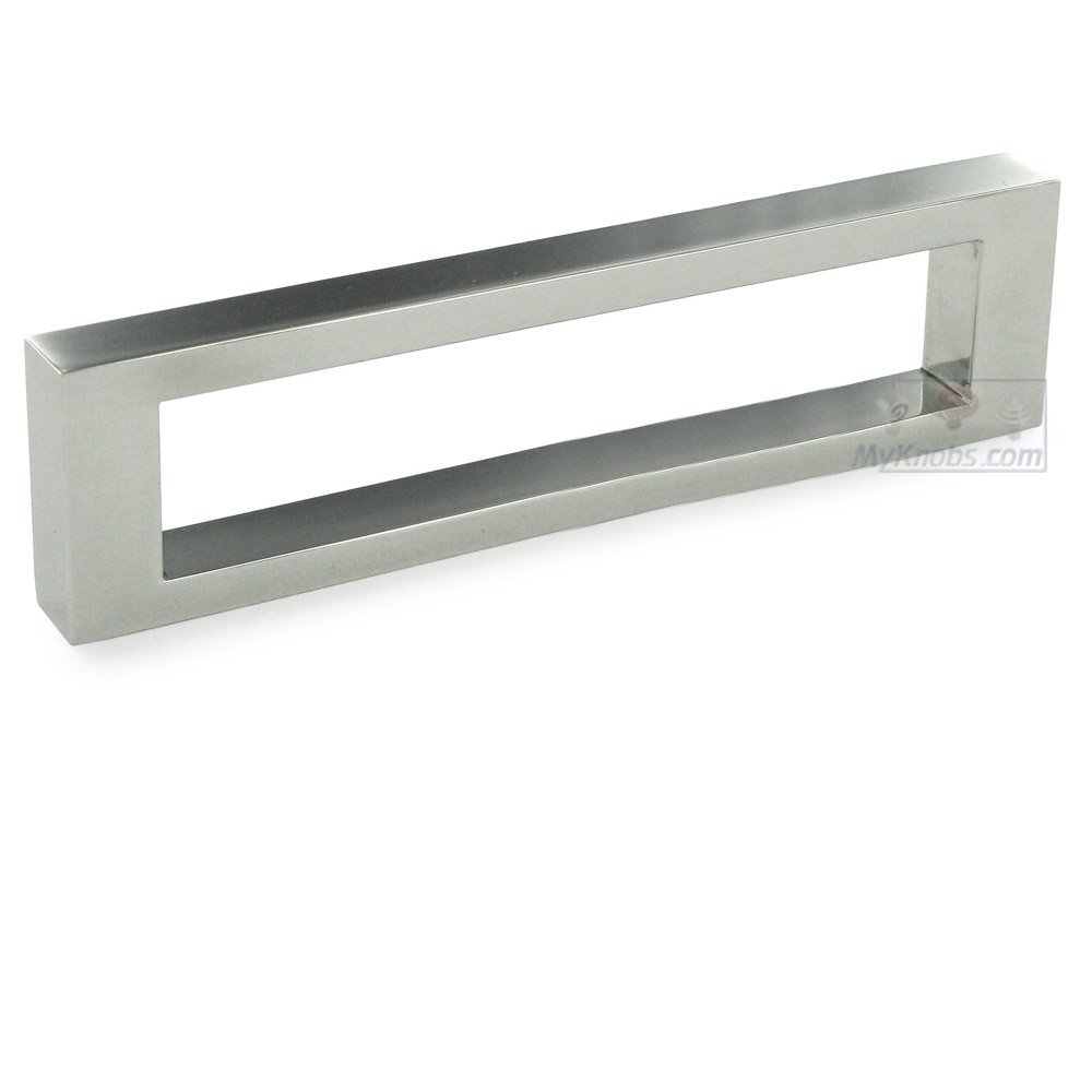 5 13/16" Centers Open Rectangle Pull in Polished Stainless Steel
