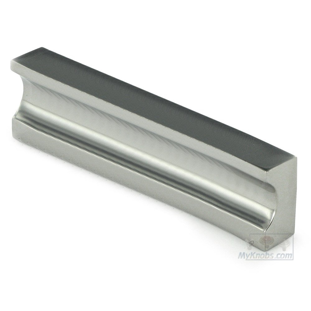 2 7/8" Centers Indented Square Pull in Polished Stainless Steel