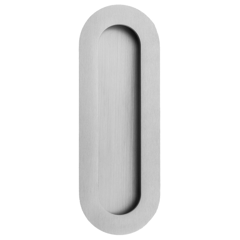 5 7/8" Oval Recessed Pull in Satin Stainless Steel
