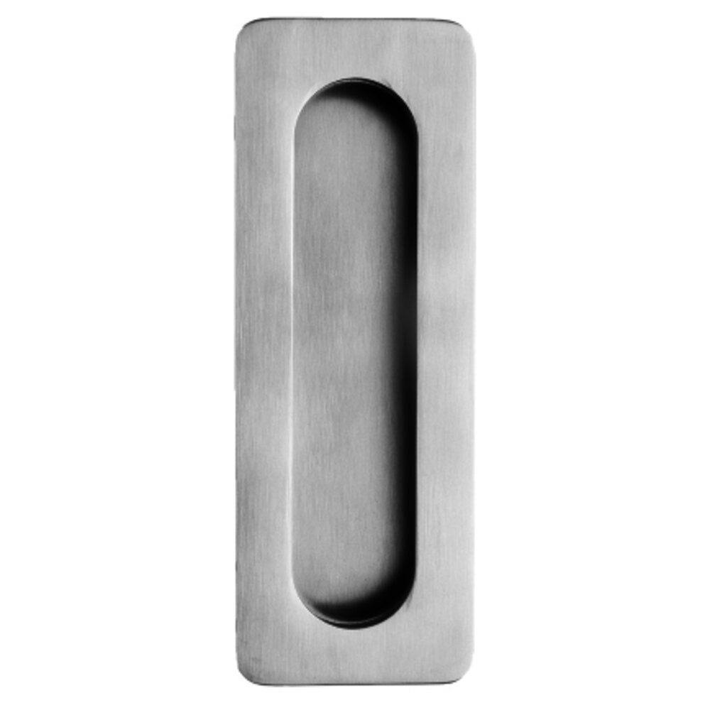5 7/8" Rectangular with Oblong Cut-Out Recessed Pull in Satin Stainless Steel