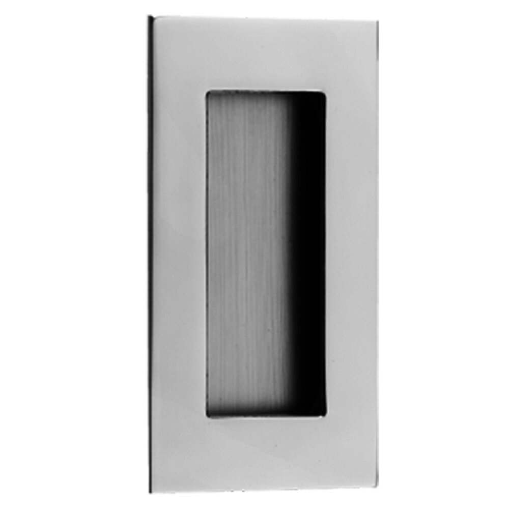 4" Rectangular with Rectangle Cut-Out Recessed Pull in Polished Stainless Steel
