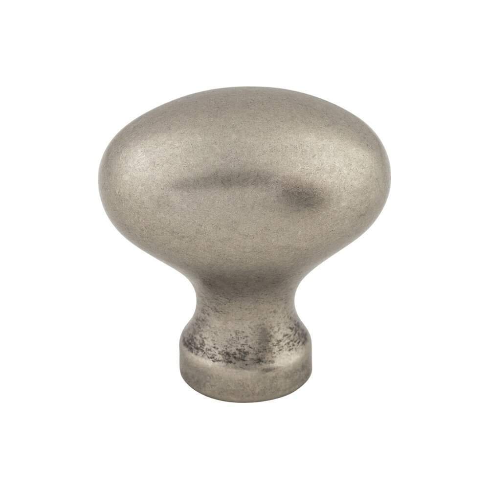 Egg 1 1/4" Long Oval Knob in Pewter Antique