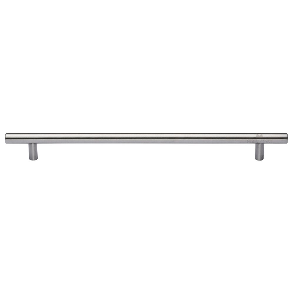 10" Centers Modern Round Bar Pull in Satin Stainless