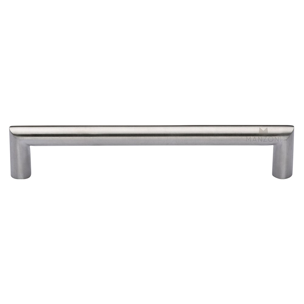 6" Centers Modern D Stainless Steel Pull in Satin Stainless