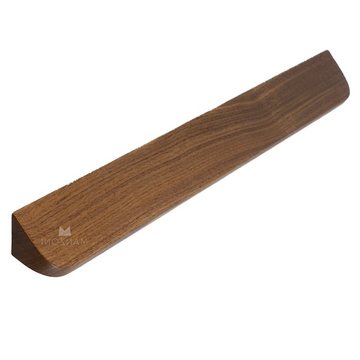 6 5/16" Centers Angled Designer Wood Pull in Walnut