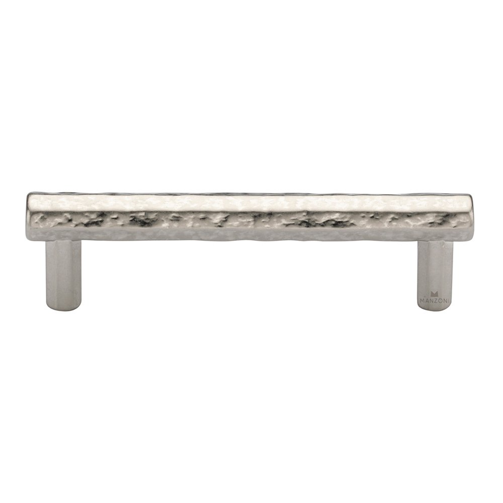 3 3/4" Centers Hammered Cabinet Pull in Vintage Nickel
