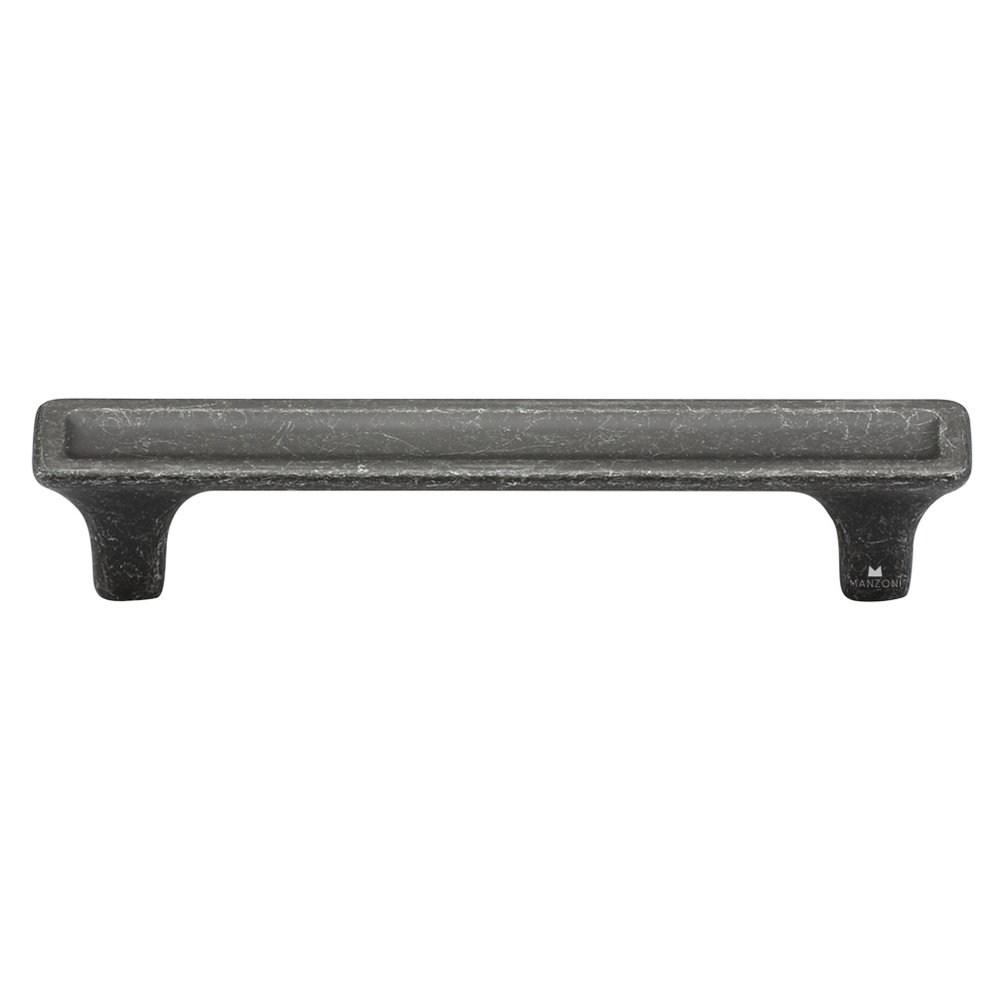 3 3/4" Centers Banded Cabinet Pull in Vintage Black Iron