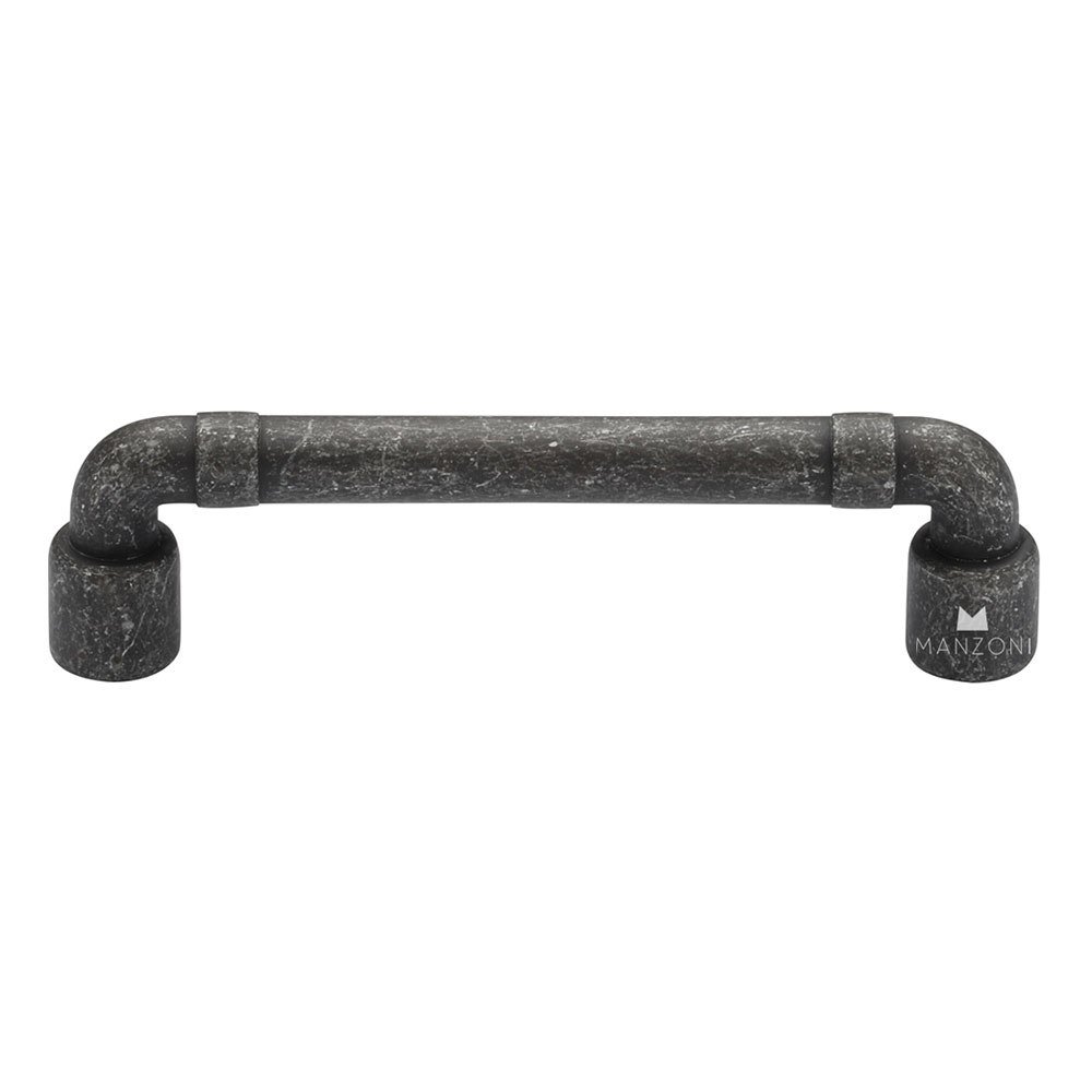 3 3/4" Centers Pipe Cabinet Pull in Vintage Black Iron