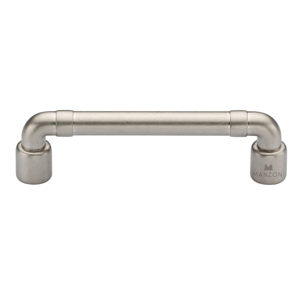 3 3/4" Centers Pipe Cabinet Pull in Vintage Nickel