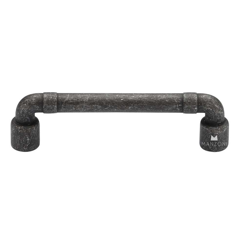 6 5/16" Centers Pipe Cabinet Pull in Vintage Black Iron