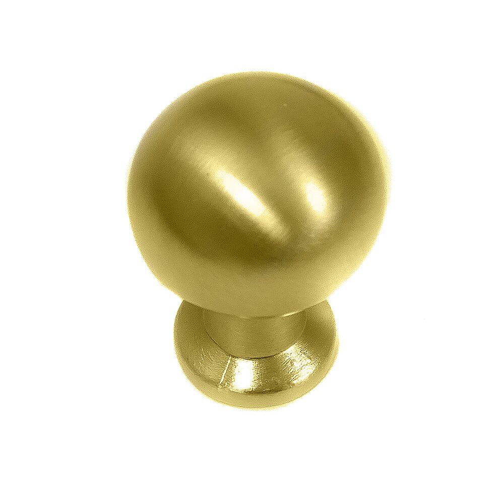 Round Knob in Matte Brushed Brass