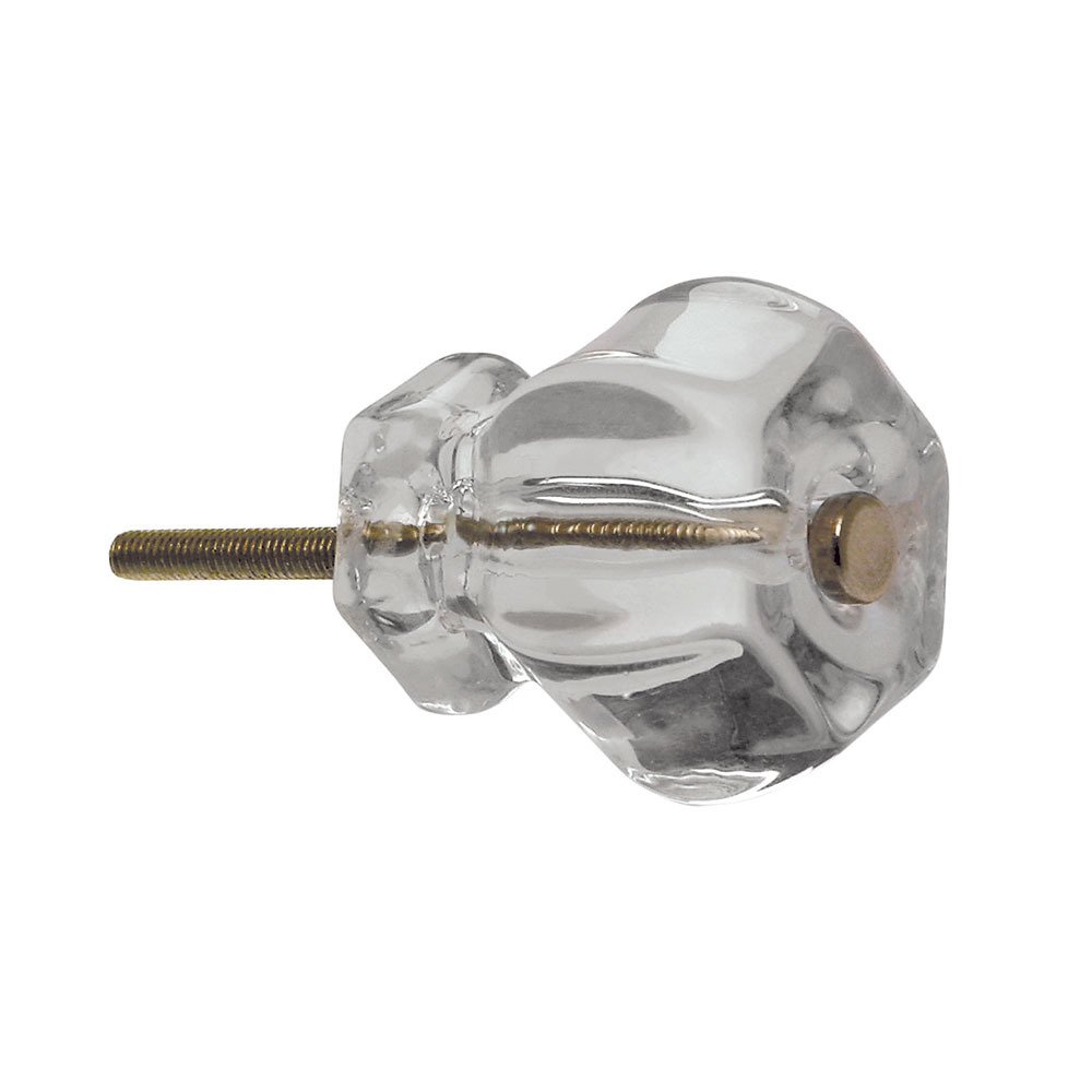 1 1/2" (38mm) Large Crystal Cabinet Knob with Interchangeable Brass-Plated and Chrome-Plated Face Screws