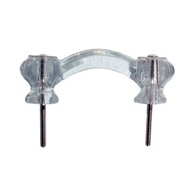 3" (76mm) Crystal Cabinet Handle with Interchangeable Brass-Plated and Chrome-Plated Face Screws